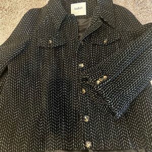 Ba&sh Women's Black Andy High Low Button Peacoat Coat Jacket Size 2 (US size8).